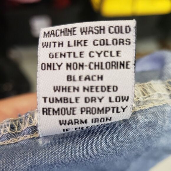 Vanilla star  chambray cuffed cotton dolman top - Picture 2 of 8